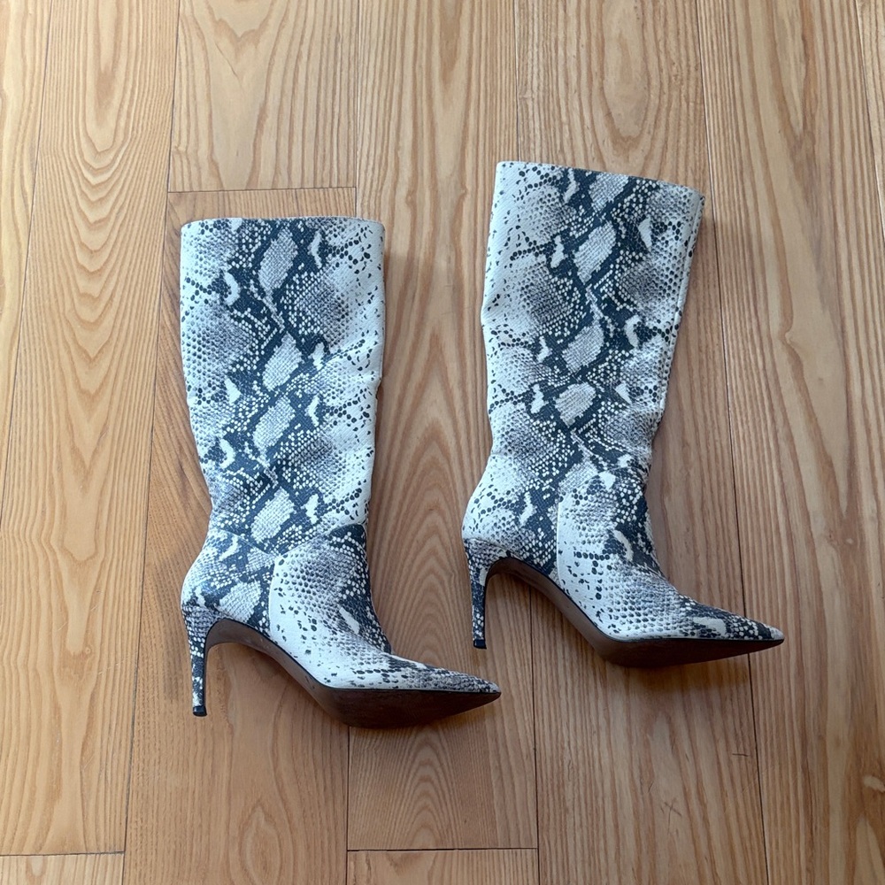 Steve Madden Snakeskin Pattern Knee-High Boots